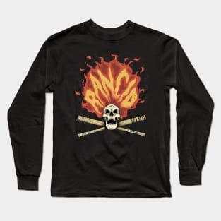 Skull Head Fire Of Rock Punk Style Long Sleeve T-Shirt